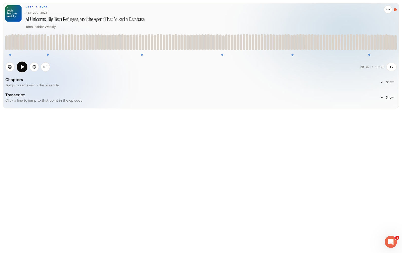 Medium variant showing chapters and transcript sections