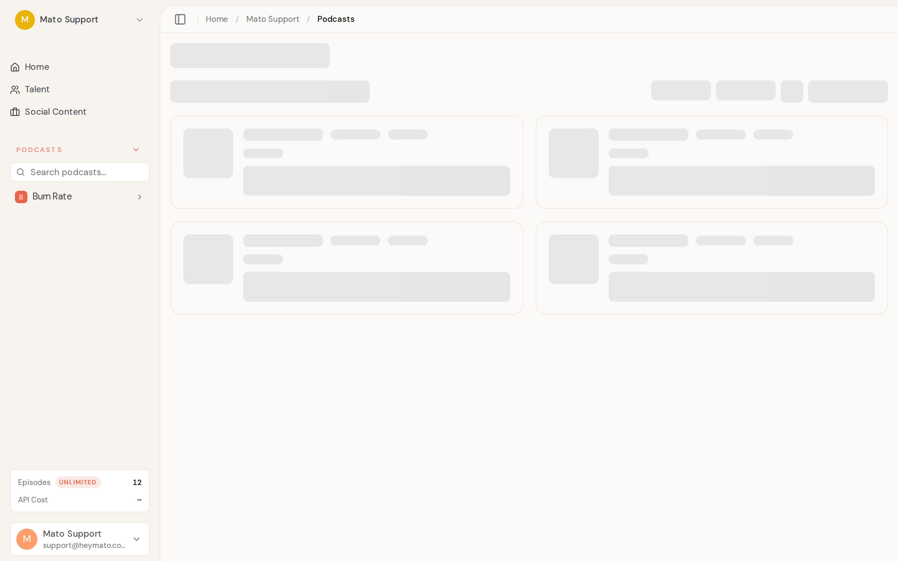The Social Content creation wizard showing video template cards including AI Presenter